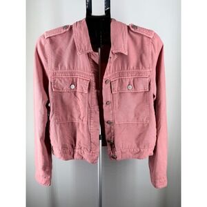 Gap Womens Utility Jacket Pink Dusty Rose Cropped Military  Small
